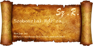 Szoboszlai Róza névjegykártya